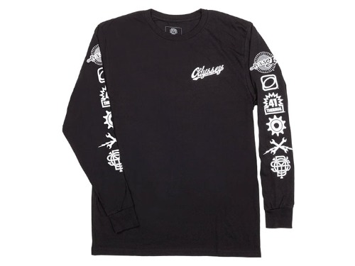 ODYSSEY HISTORY LONG SLEEVE Black with White Ink