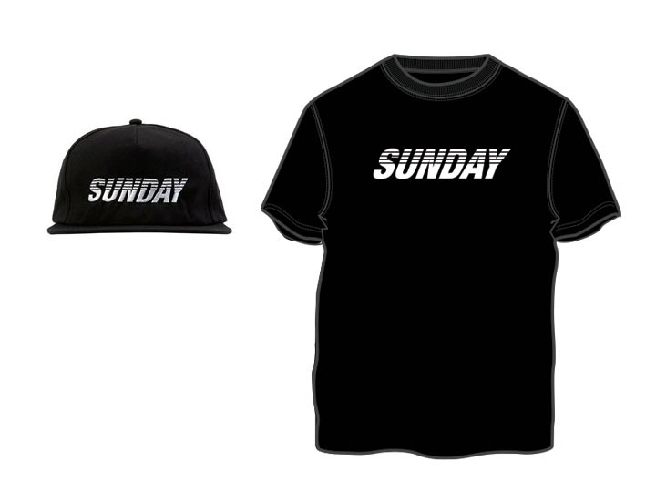 SUNDAY X SHREDD TEE &amp; HAT Package Black [Limited Edition]